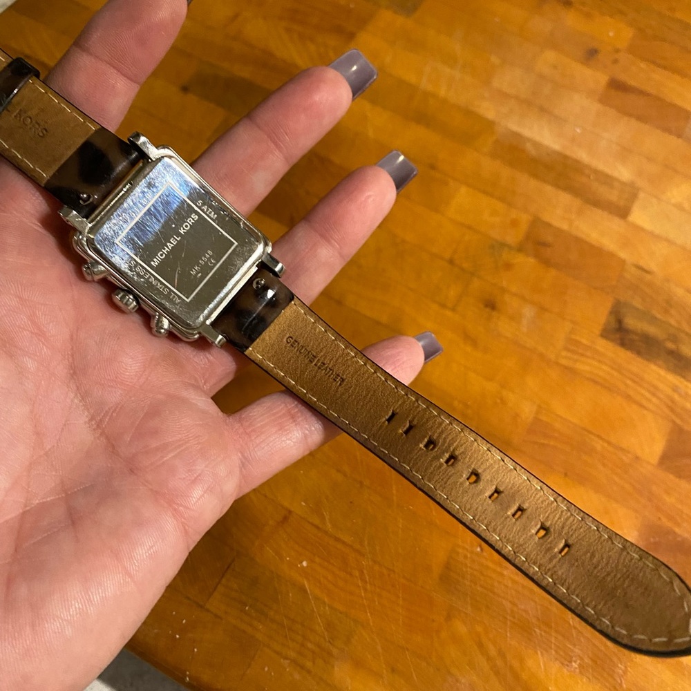 Michael Kors Leather, Tortoise and Silver Watch - Picture 14 of 16